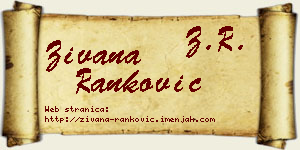Živana Ranković vizit kartica